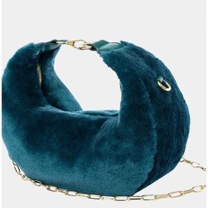 Jules Kae Luna Vegan Fur Crossbody Clutch Hobo Bag